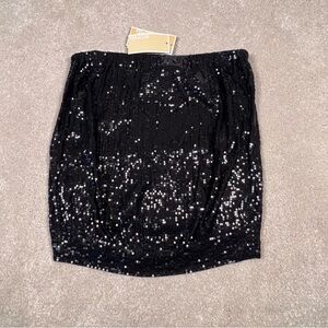 Michael Kors NWT Black Sequin Strapless Tube Top women's X‎ Small